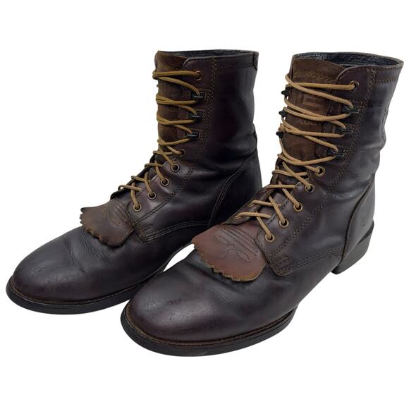 Ariat Heritage Lacer Kilte Roper Boot Men Size 9.5 EE WIDE Brown Leather Packer - Picture 1 of 12